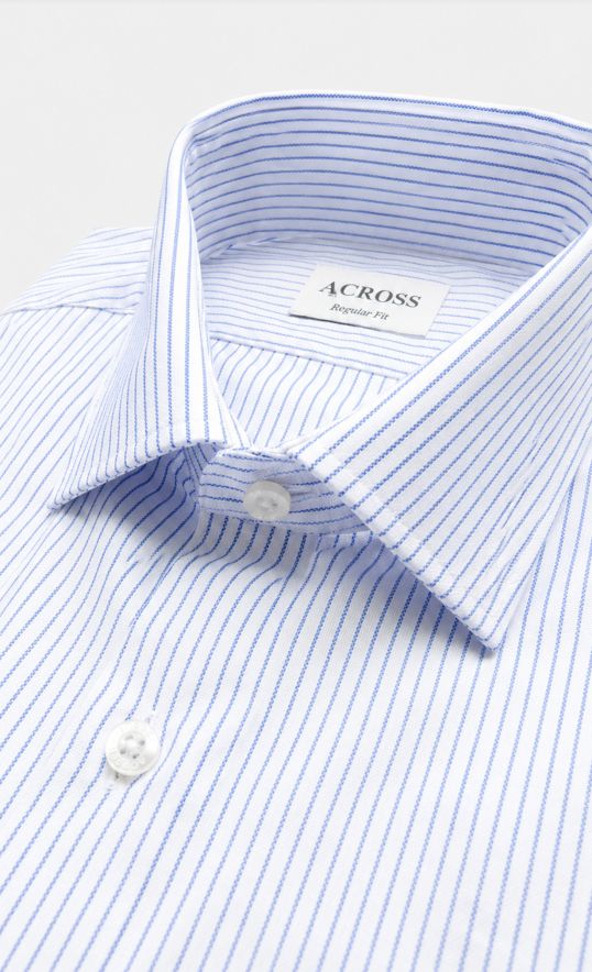 Chemise Regular fit à rayures texturées bleu ciel