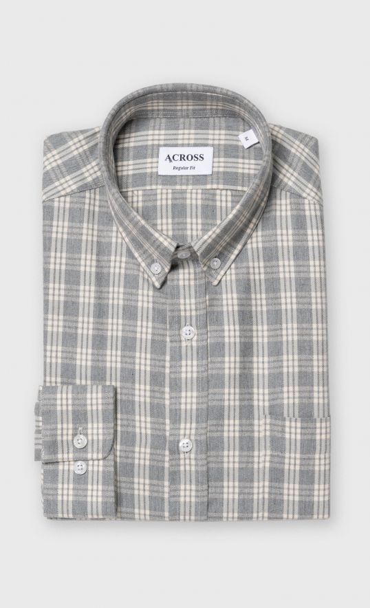 Chemise Regular fit à carreaux en flanelle grise