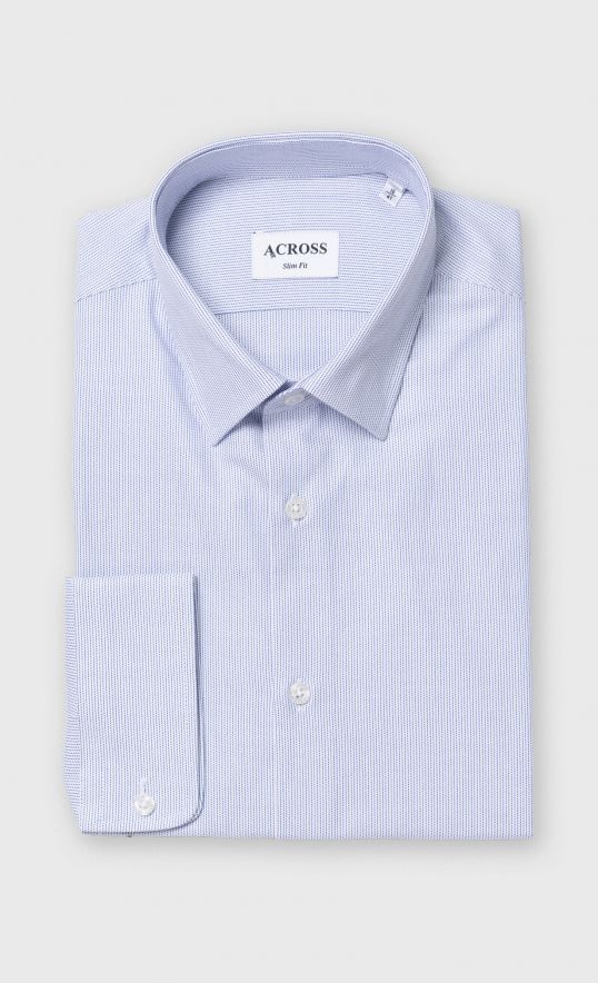 Chemise Slim fit à micro-motif bleu ciel