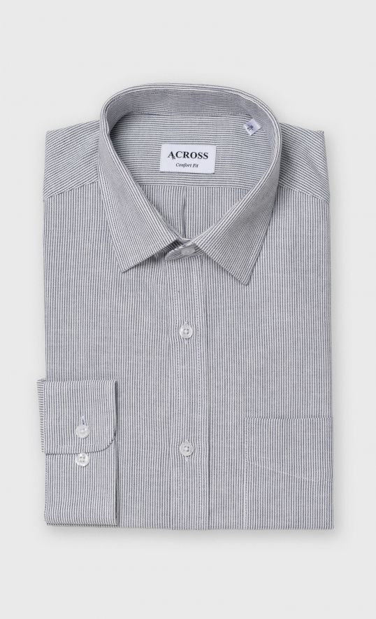 Chemise Confort fit à rayures aspect denim