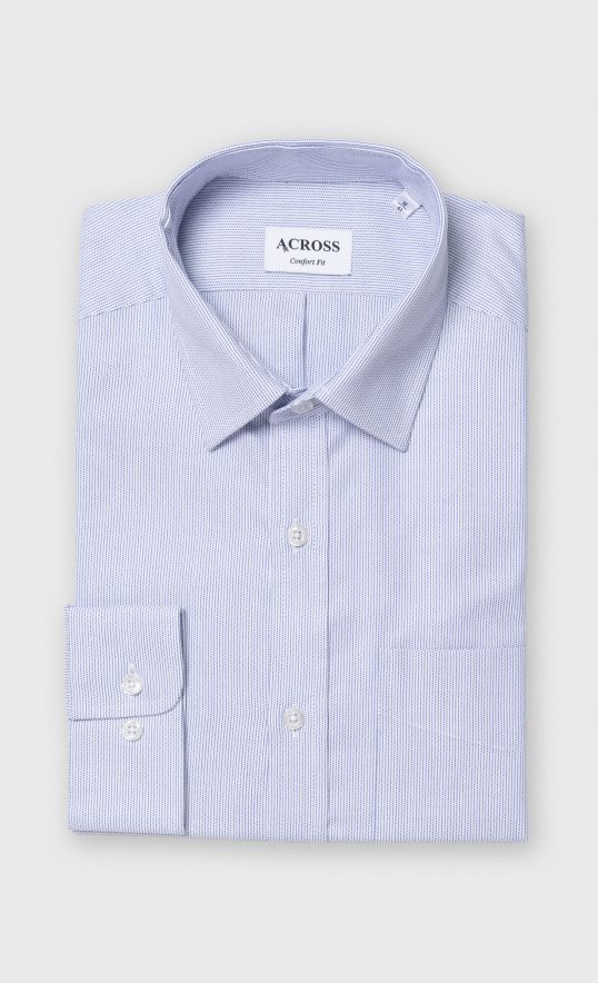 Chemise Confort fit à micro-motif bleu ciel