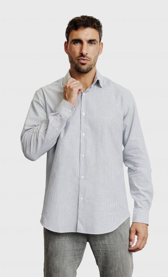 Chemise Regular fit à rayures aspect denim