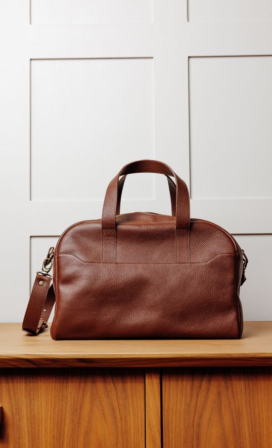 Sac de voyage en cuir grainé — Fabriqué en France