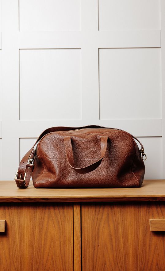 Sac de voyage grand format en cuir grainé — Fabriqué en France