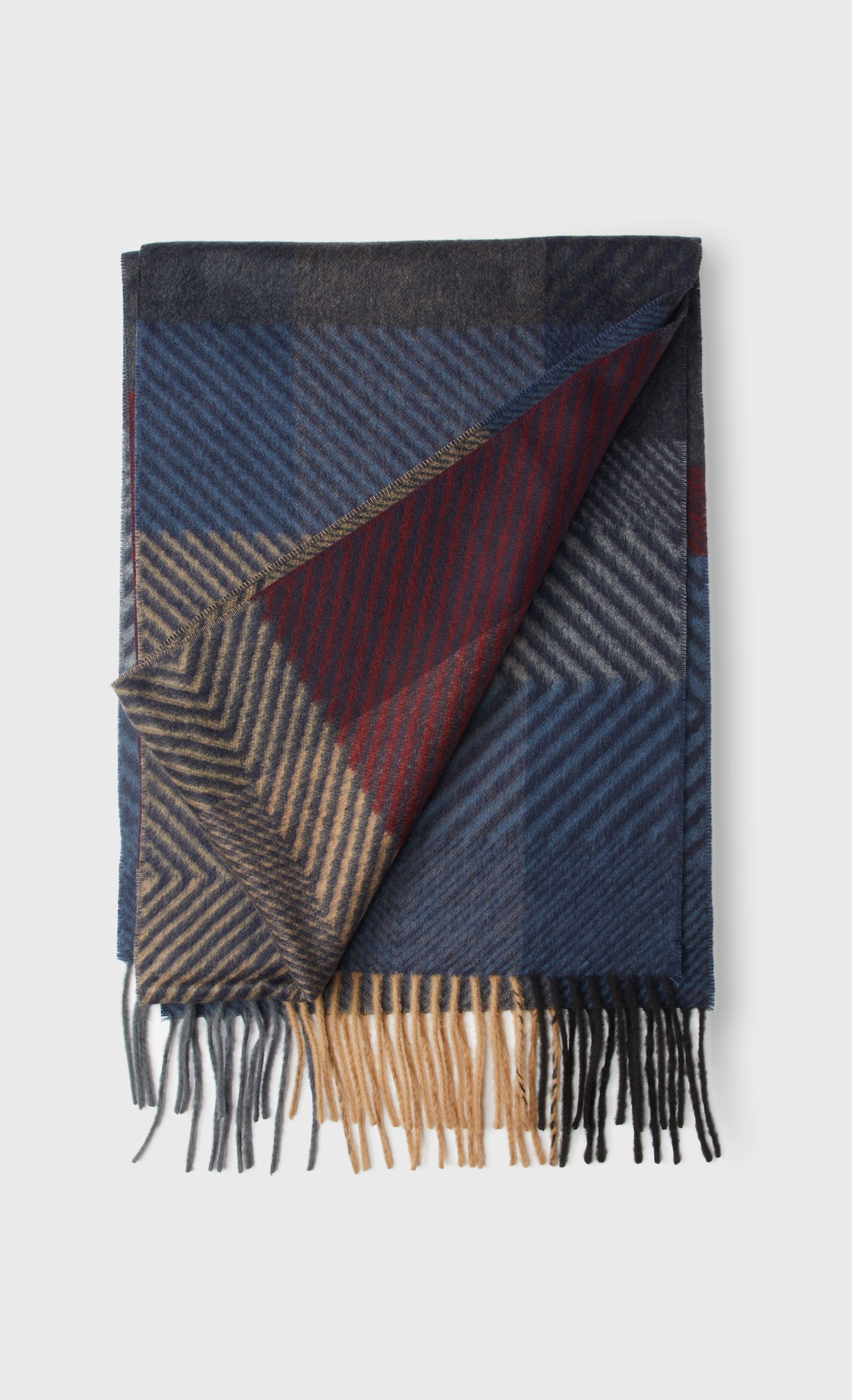Écharpe motif géométrique bleu marine Arrow