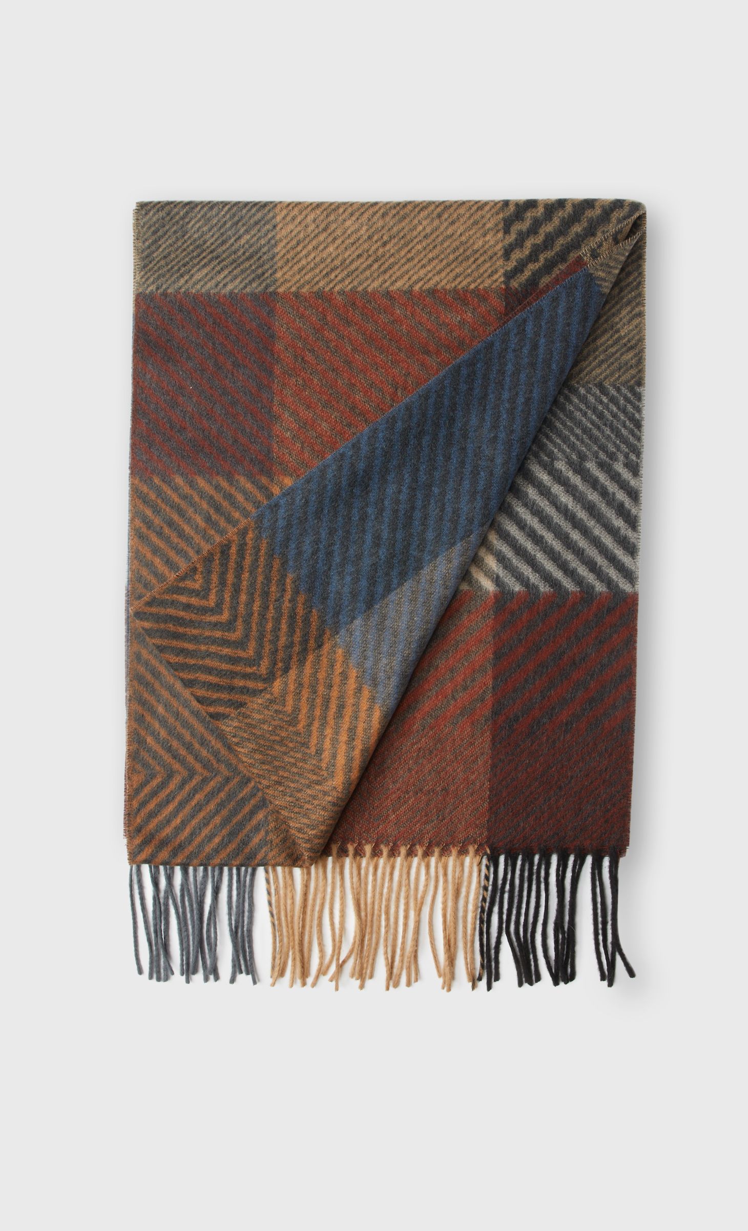 Écharpe motif géométrique marron foncé Arrow