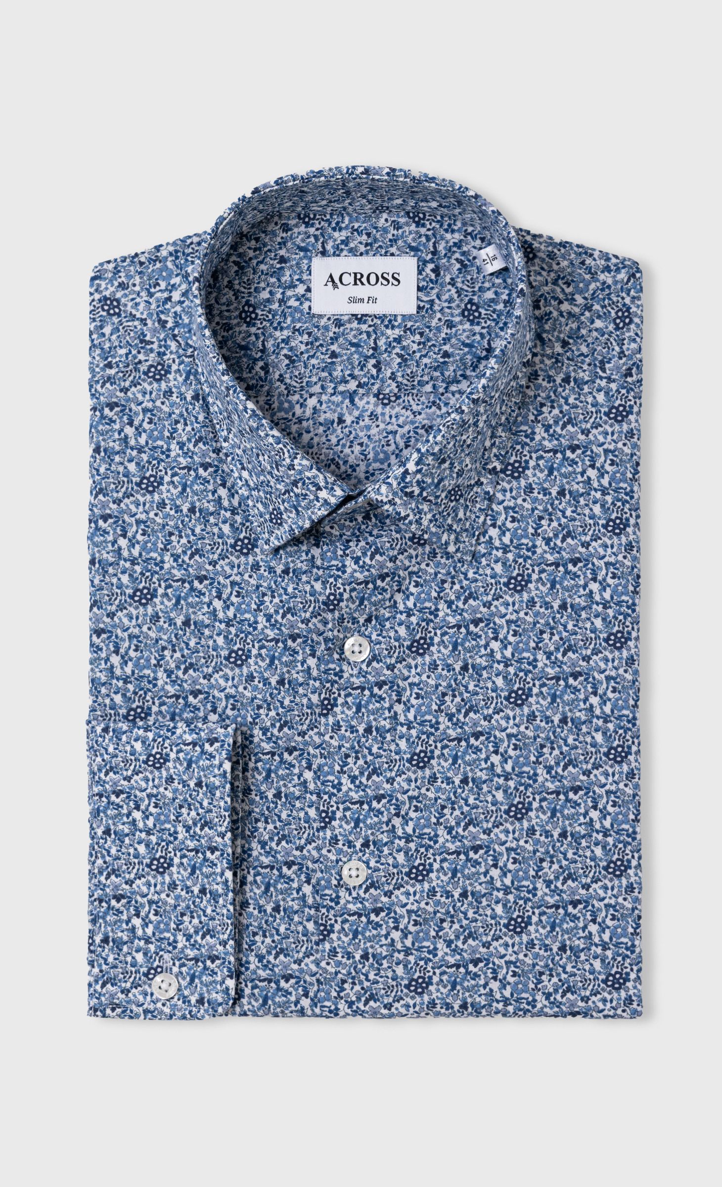 Chemise manches courtes ETERNA imprimé estival sur fond bleu - Homm & Gars Chemise manches courtes ETERNA imprimé estival sur fond bleu - Homm & Gars
