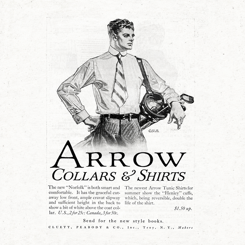 Publicité ancienne ARROW pour ses cols et chemises